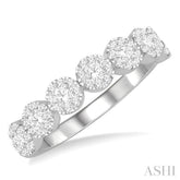 1/2 ctw Jointed Circular Mount Lovebright round Cut Diamond Ring in 14K White Gold